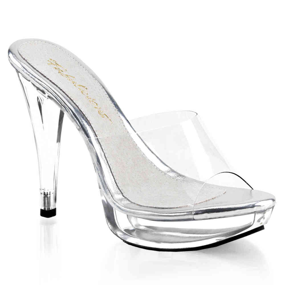 Fabulicious - COCKTAIL-501 Mules with heel - Transparent
